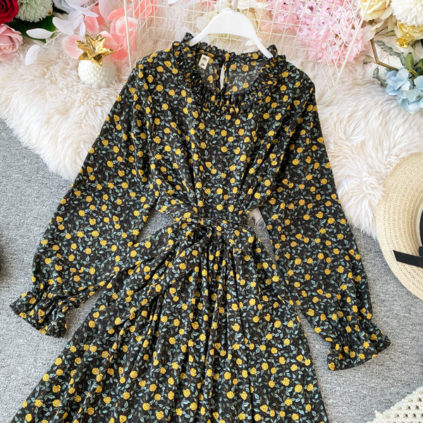 Model modern de rochie de dama cu cravate si maneci lungi in trei culori