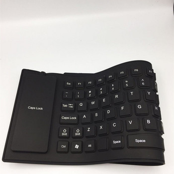 Мека силиконова клавиатура - сгъваема и водоустойчива с 85 клавиша в син и черен цвят