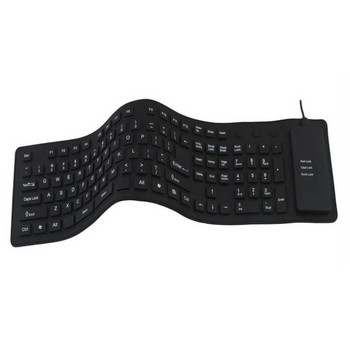 Мека силиконова клавиатура - сгъваема и водоустойчива с 85 клавиша в син и черен цвят