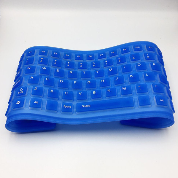 Мека силиконова клавиатура - сгъваема и водоустойчива с 85 клавиша в син и черен цвят