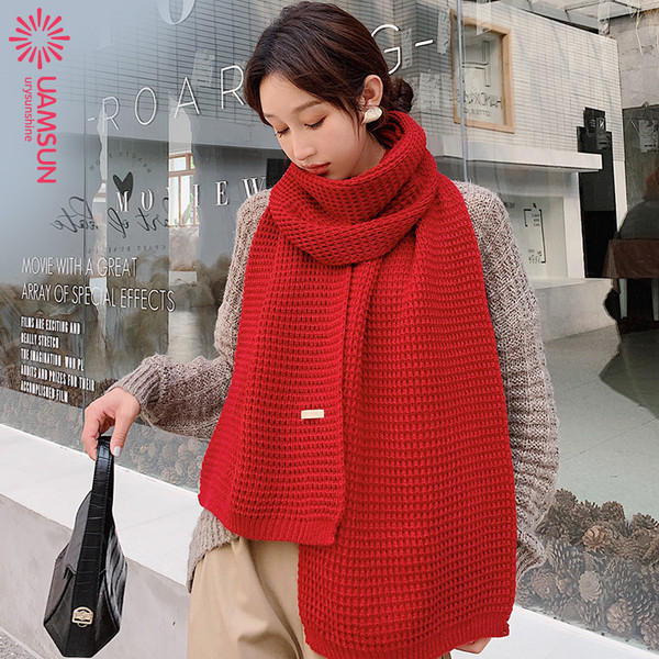 Női téli sál sárga, piros, fehér, fekete, kék és rózsaszín színekben