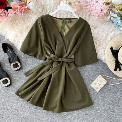 Κομψή γυναικεία μπλούζα με κοντό μανίκι και φερμουάρ στην πλάτη σε έξι χρώματα