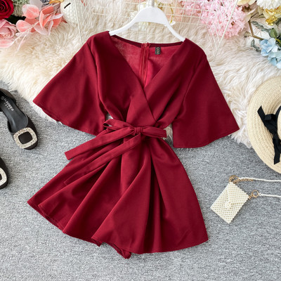 Κομψή γυναικεία μπλούζα με κοντό μανίκι και φερμουάρ στην πλάτη σε έξι χρώματα