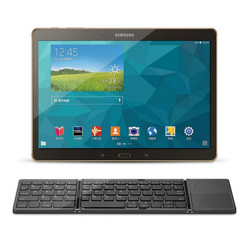 Qianye Сгъваема Bluetooth клавиатура безжична и ултратънка в черен и сив цвят