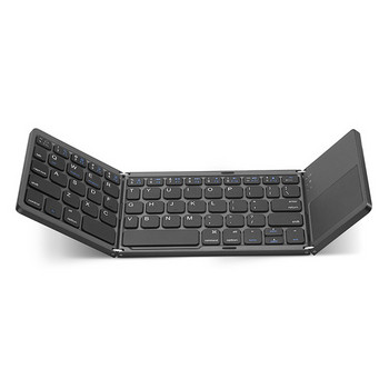 Qianye Сгъваема Bluetooth клавиатура безжична и ултратънка в черен и сив цвят