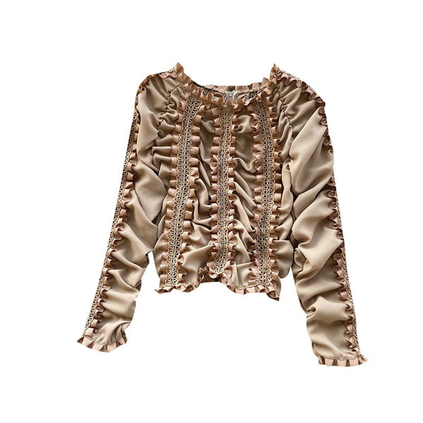 Modern női blúz csupasz váll és hosszú ujjú fekete, fehér és bézs színben