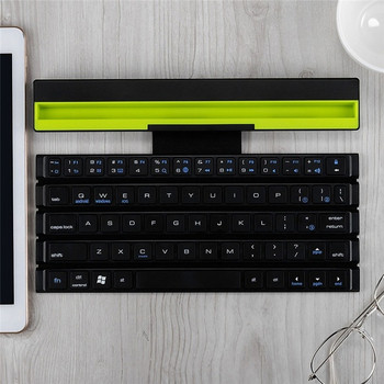 Многофункционална безжична Bluetooth клавиатура сгъваема и лесно преносима в черен, червен и син цвят