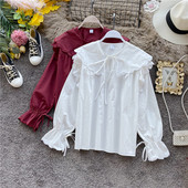 Stílusos női ing fűzős és hosszú ujjú fekete, fehér, bézs, piros és barna színben