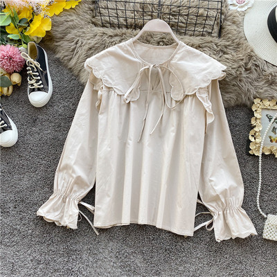 Stílusos női ing fűzős és hosszú ujjú fekete, fehér, bézs, piros és barna színben