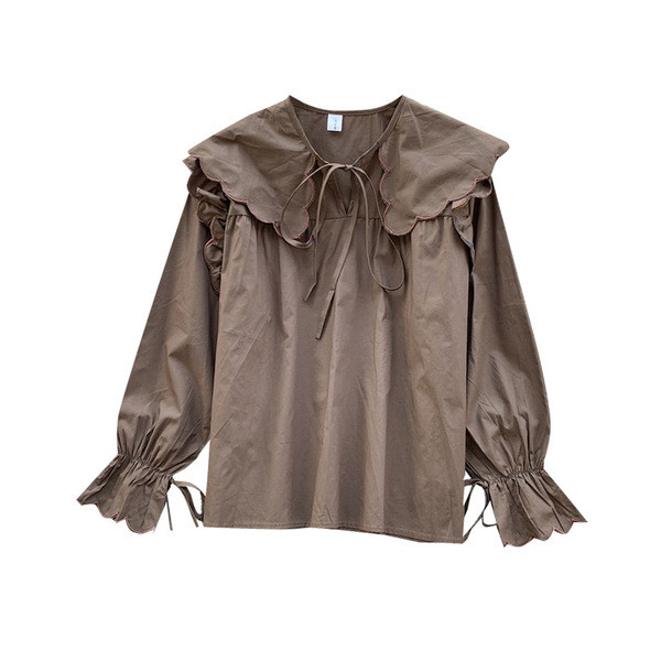 Stílusos női ing fűzős és hosszú ujjú fekete, fehér, bézs, piros és barna színben