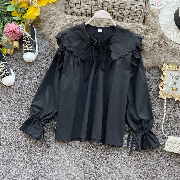 Stílusos női ing fűzős és hosszú ujjú fekete, fehér, bézs, piros és barna színben