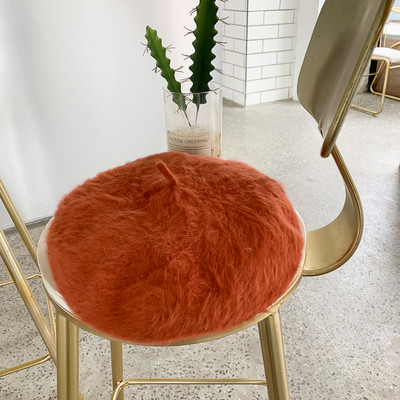 Beretă de tip pălărie de puf de damă modernă în gri, alb, negru, roșu și bej