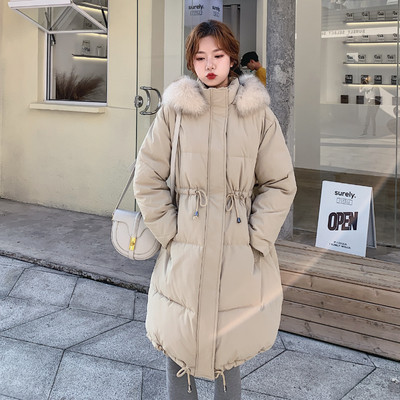 Χειμερινό γυναικείο μπουφάν νέο μοντέλο με κουκούλα και κορδόνια στη μέση