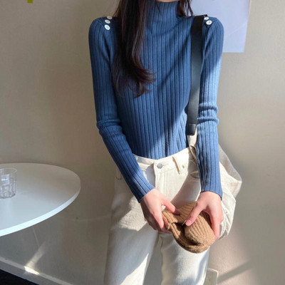 Γυναικείο φούτερ με κολάρο και κουμπιά σε άσπρο, πράσινο, μπλε, μαύρο και ροζ χρώμα