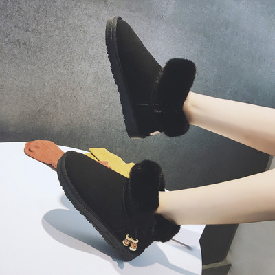 Cizme de iarnă de damă cu căptușeală moale și talpă plată în negru, bej, maro și gri