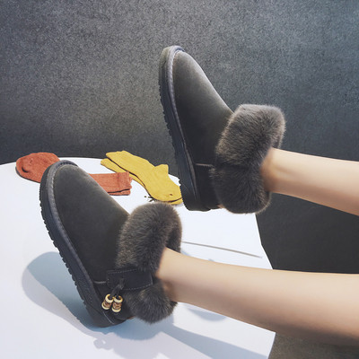 Cizme de iarnă de damă cu căptușeală moale și talpă plată în negru, bej, maro și gri