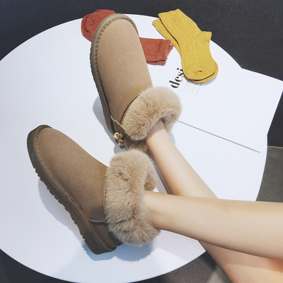 Cizme de iarnă de damă cu căptușeală moale și talpă plată în negru, bej, maro și gri