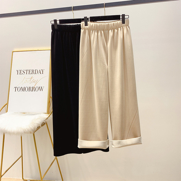 Női kordbársony nadrág magas derékkal, bézs és fekete színben