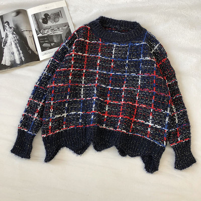 Női széles pulóver modell, hosszú ujjal és kerek nyakkivágással, három színben