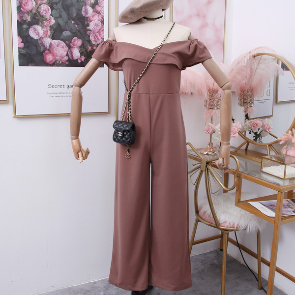 Új modell női overall csónakos nyakkivágással kék, piros, fekete, rózsaszín és zöld színekben