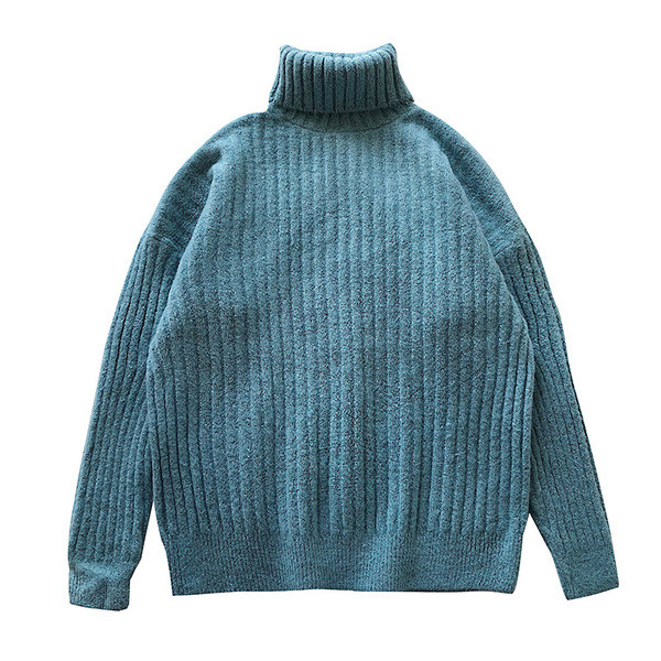 Női vastag pulóver három színben polo gallérral és hosszú ujjal