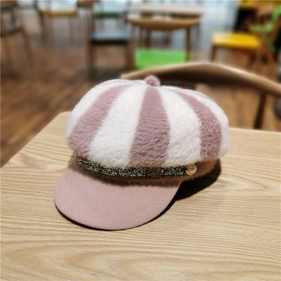 Női pehelysapka, sárga, barna, piros, lila, fekete kövekkel