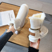 Γυναικείες χειμωνιάτικες μπότες με μαλακή επένδυση και φερμουάρ σε λευκό, μαύρο και μπεζ χρώμα