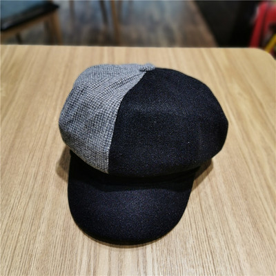 Γυναικείο χειμερινό  καπέλο με γείσο σε μπεζ, ροζ, κίτρινο και μαύρο χρώμα 