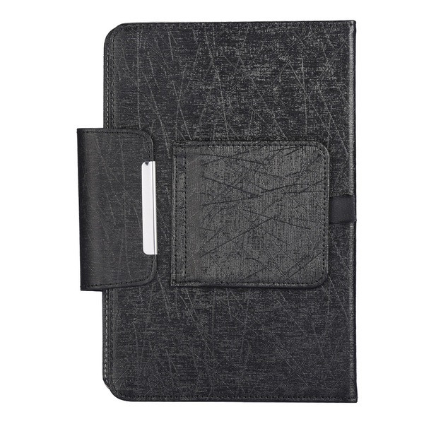 Univerzális összecsukható multifunkcionális ökobőr tok Bluetooth billentyűzettel táblagéphez fekete, barna, kék és szürke színben