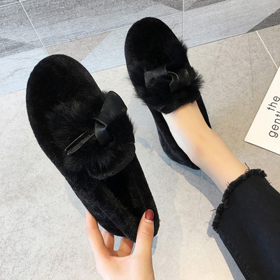 Női pehely alkalmi cipő lapos talppal és puha béléssel, fekete és bézs színben