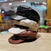 Női sapka ökobőr sapka típusból fehér, fekete és barna színben