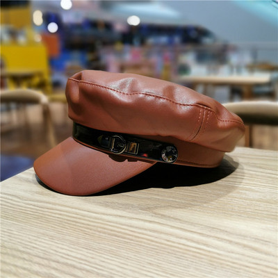 Női sapka ökobőr sapka típusból fehér, fekete és barna színben