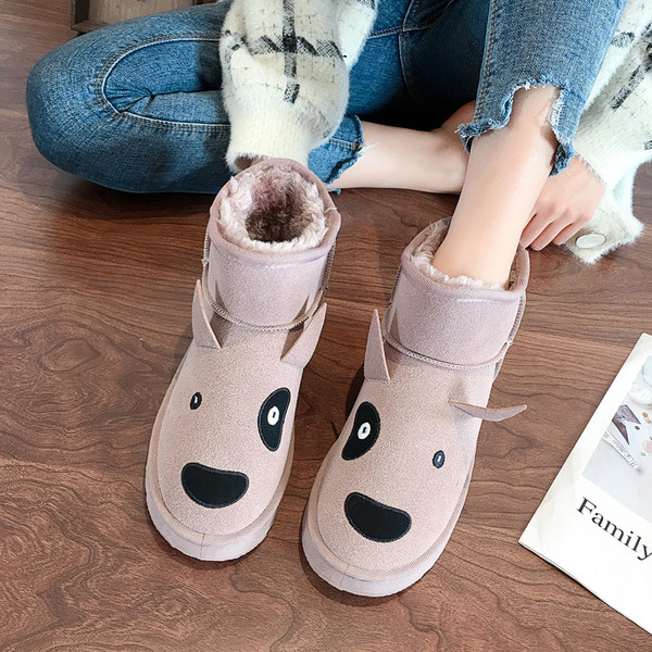 Női téli csizma puha béléssel és 3D elemmel fekete, bézs és barna színekben