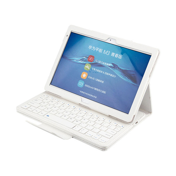 Bluetooth συρόμενο πληκτρολόγιο με δερμάτινη θήκη κατάλληλη για ταμπλέτα 10,1 ιντσών σε μαύρο, κόκκινο, ροζ και λευκό χρώμα