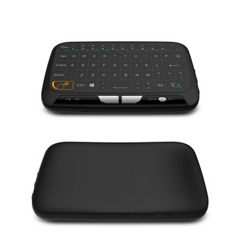 Въздушна, безжична, сензорна, малка клавиатура с вградена мишка подходяща за Android и Windows в черен цвят