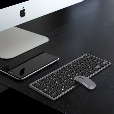 Безжични и ултратънки клавиатура и мишка с USB интерфейс в розов, черен и бял цвят