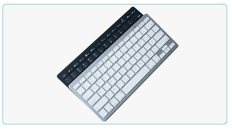 Tastatură fără fir Bluetooth cu un design subțire și 78 de taste alb-negru