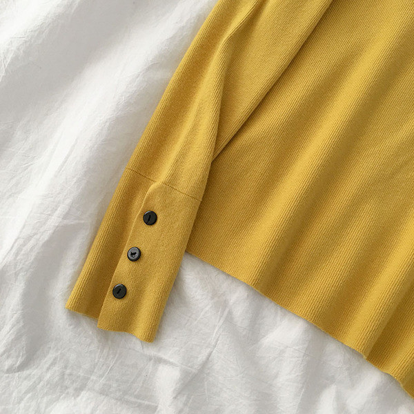 Καθημερινή γυναικεία μπλούζα σε πέντε χρώματα με ψηλό κολάρο και κουμπιά