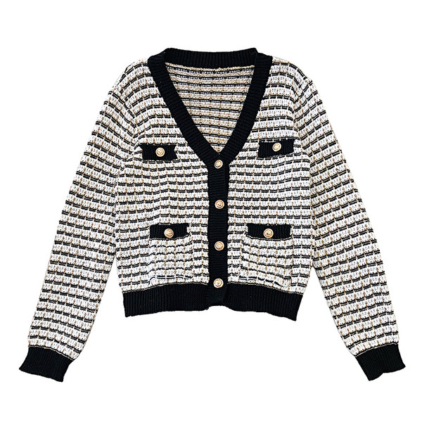 Női alkalmi mellény két színben V-nyakkal és zsebekkel