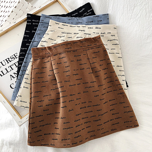 Retro stílusú női szoknya négy színben, magas derékkal