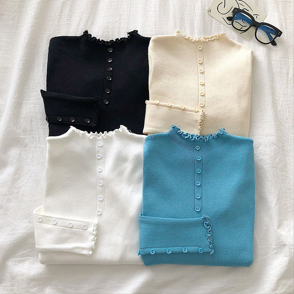 Γυναικεία  casual μπλούζα σε τέσσερα χρώματα με κουμπιά και ένα μακρύ μανίκι