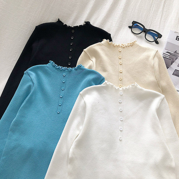 Γυναικεία  casual μπλούζα σε τέσσερα χρώματα με κουμπιά και ένα μακρύ μανίκι