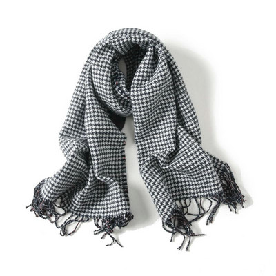 Esarfa in carouri toamna-iarna fata-verso cu franjuri