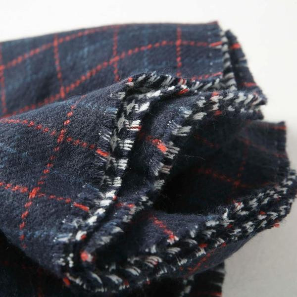 Esarfa in carouri toamna-iarna fata-verso cu franjuri