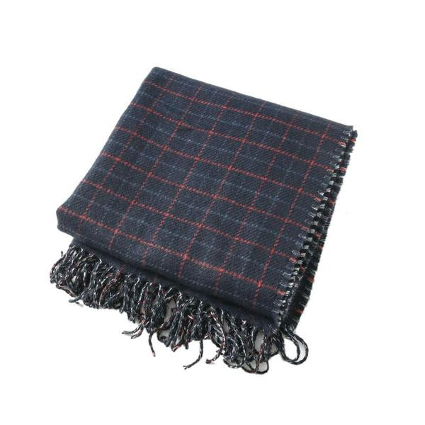 Esarfa in carouri toamna-iarna fata-verso cu franjuri