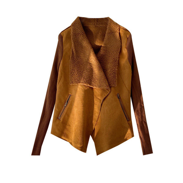 Modern női tavaszi-őszi kabát aszimmetrikus modell puha béléssel, két színben