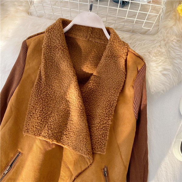 Modern női tavaszi-őszi kabát aszimmetrikus modell puha béléssel, két színben