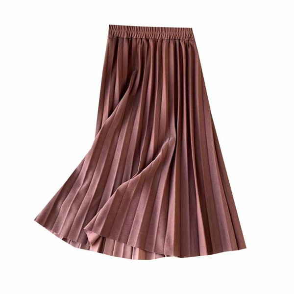 Fusta de dama moderna plisata lunga cu talie elastica in diferite culori