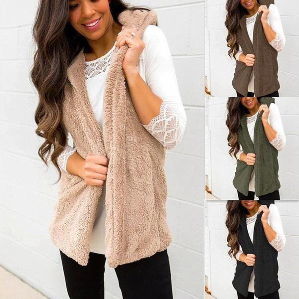 Νέο μοντέλο γυναικείο μαλακο γιλέκο με κουκούλα σε διάφορα χρώματα