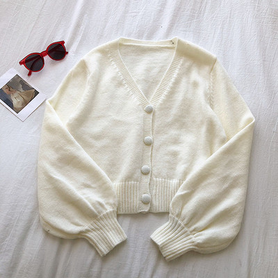 Γυναικεία ζακέτα σε τέσσερα χρώματα με V-λαιμόκοψη και κουμπιά